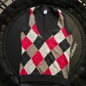 J.CREW Wool Argyle Vest XS